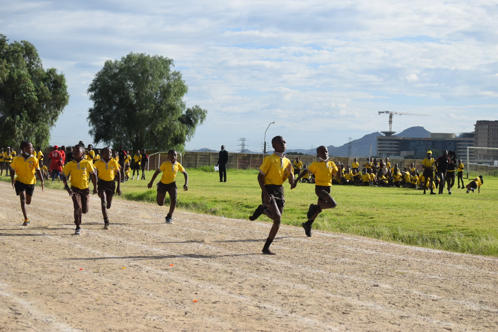 Sunshine learners competing in an athletics race
