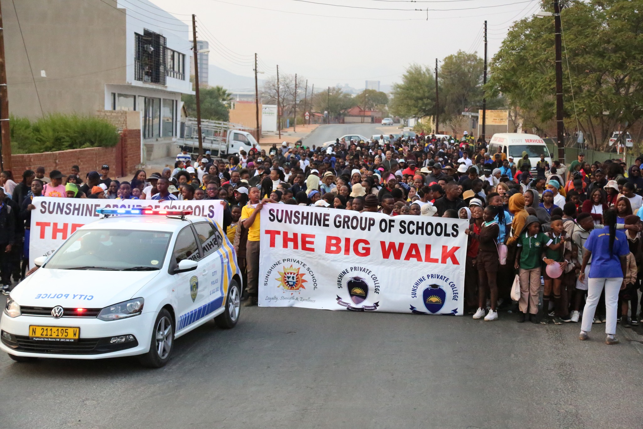 Sunshine community participating in the Big Walk