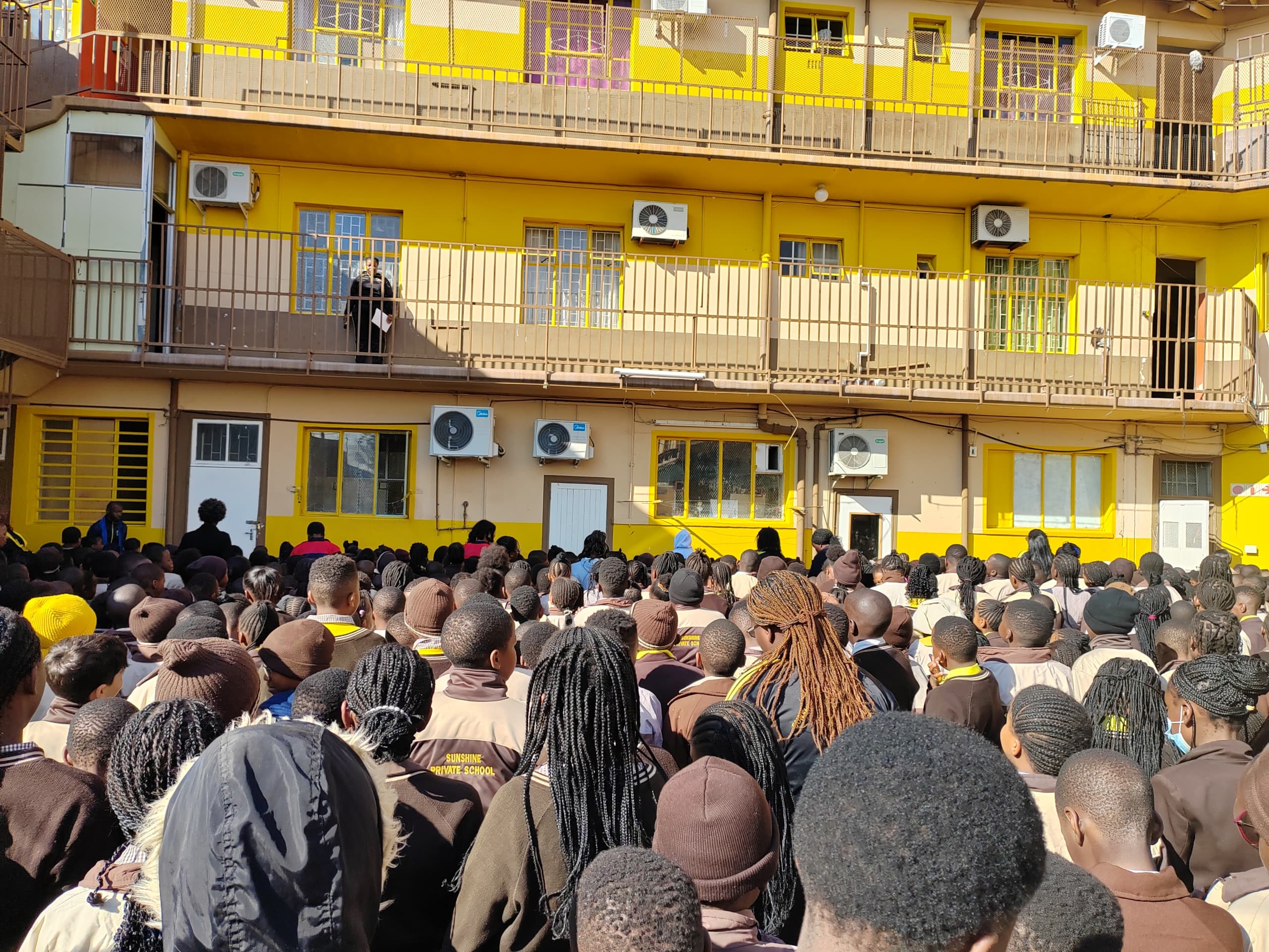 Sunshine learners gathered for a school assembly